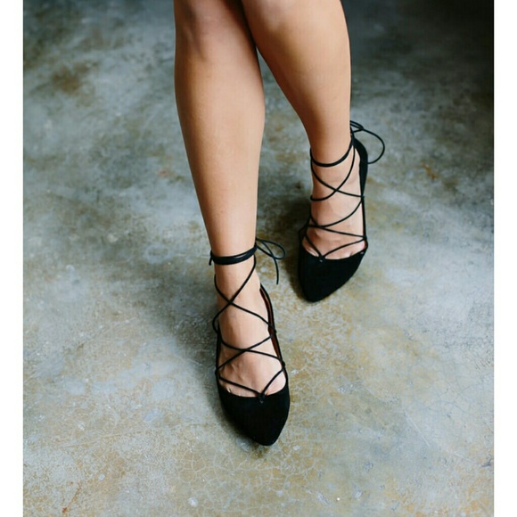 faux suede pointed toe flats